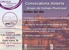 Cartel Asamblea 15 de octubre de 2018