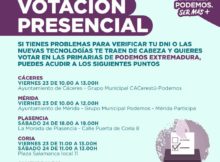 votación presencial a las primarias de podemos extremadura