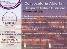 Asamblea de 18 de diciembre de 2018